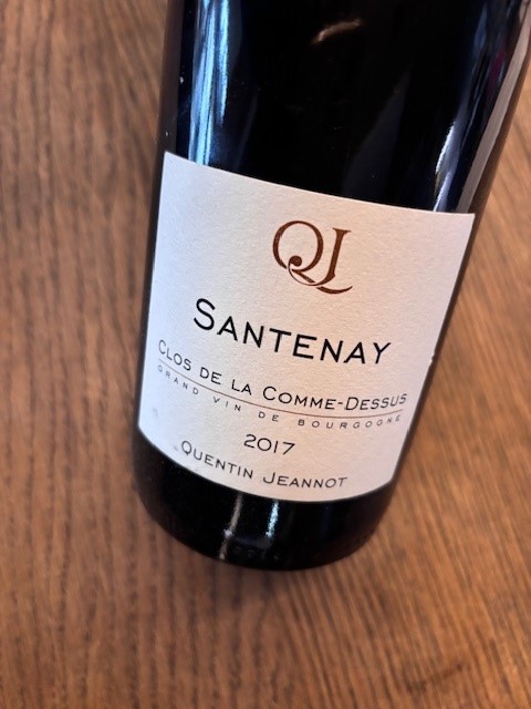 QUENTIN JEANNOT SANTENAY ROUGE CLOS DE LA COMME DESSUS 2017